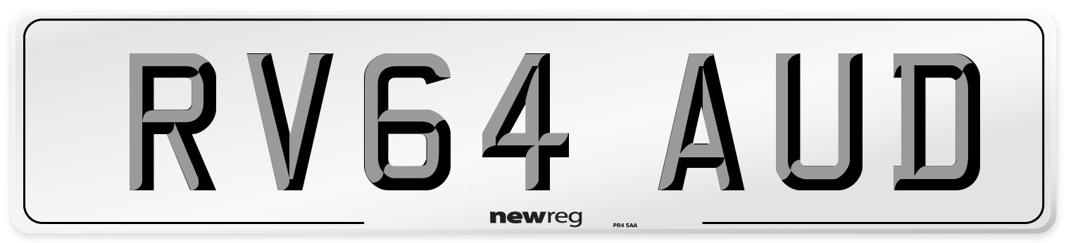 RV64 AUD Number Plate from New Reg